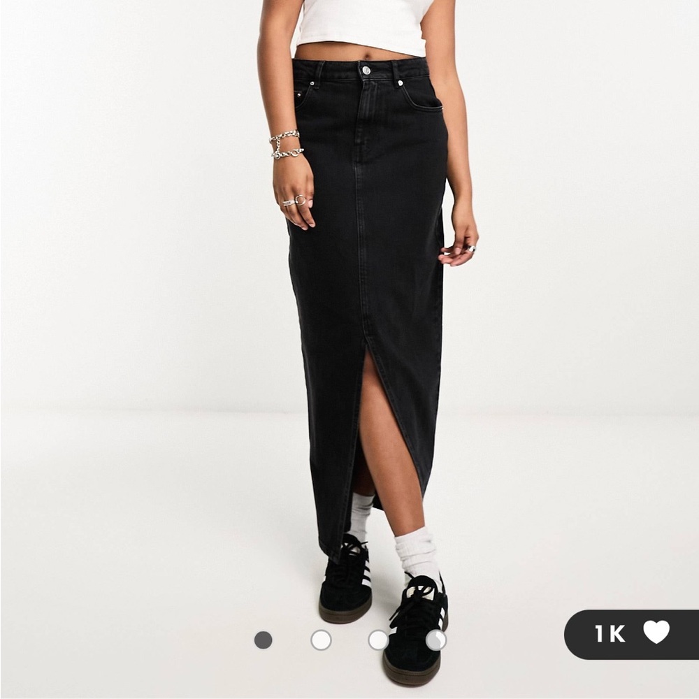 Black Denim Midi Skirt size 12